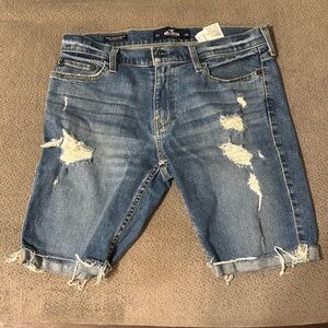 Hollister ripped mens jean shorts